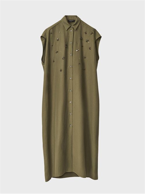 Straight chemisier dress in fluid linen and viscose FABIANA FILIPPI | ABD275F655L3726162